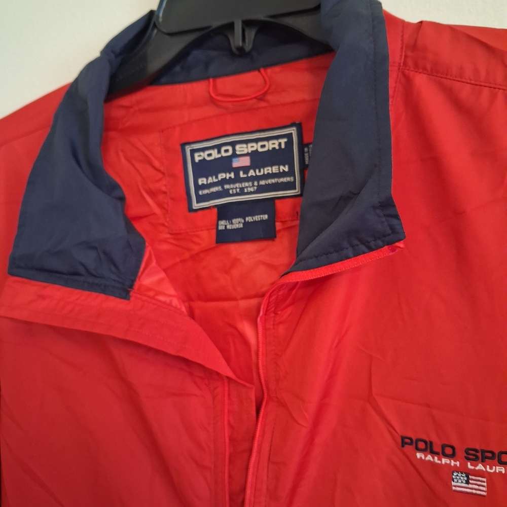 Ralph Lauren Polo Sport Red Jacket with Navy Collar - Picture 3 of 7